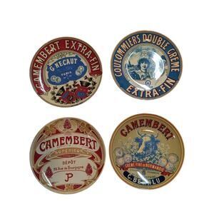 Set of 4 French Country Vintage Style 8" Decorative Plates Cheese Farm Theme